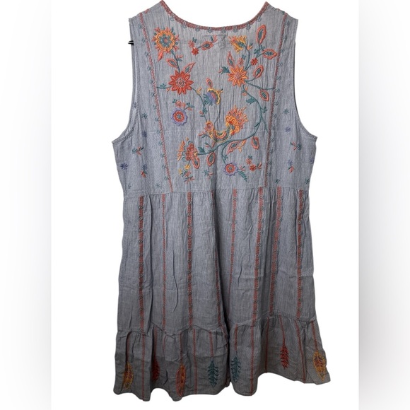 Johnny Was Bereginia Effortless Boho Tank Dress Size Large Embroidered - Picture 2 of 8